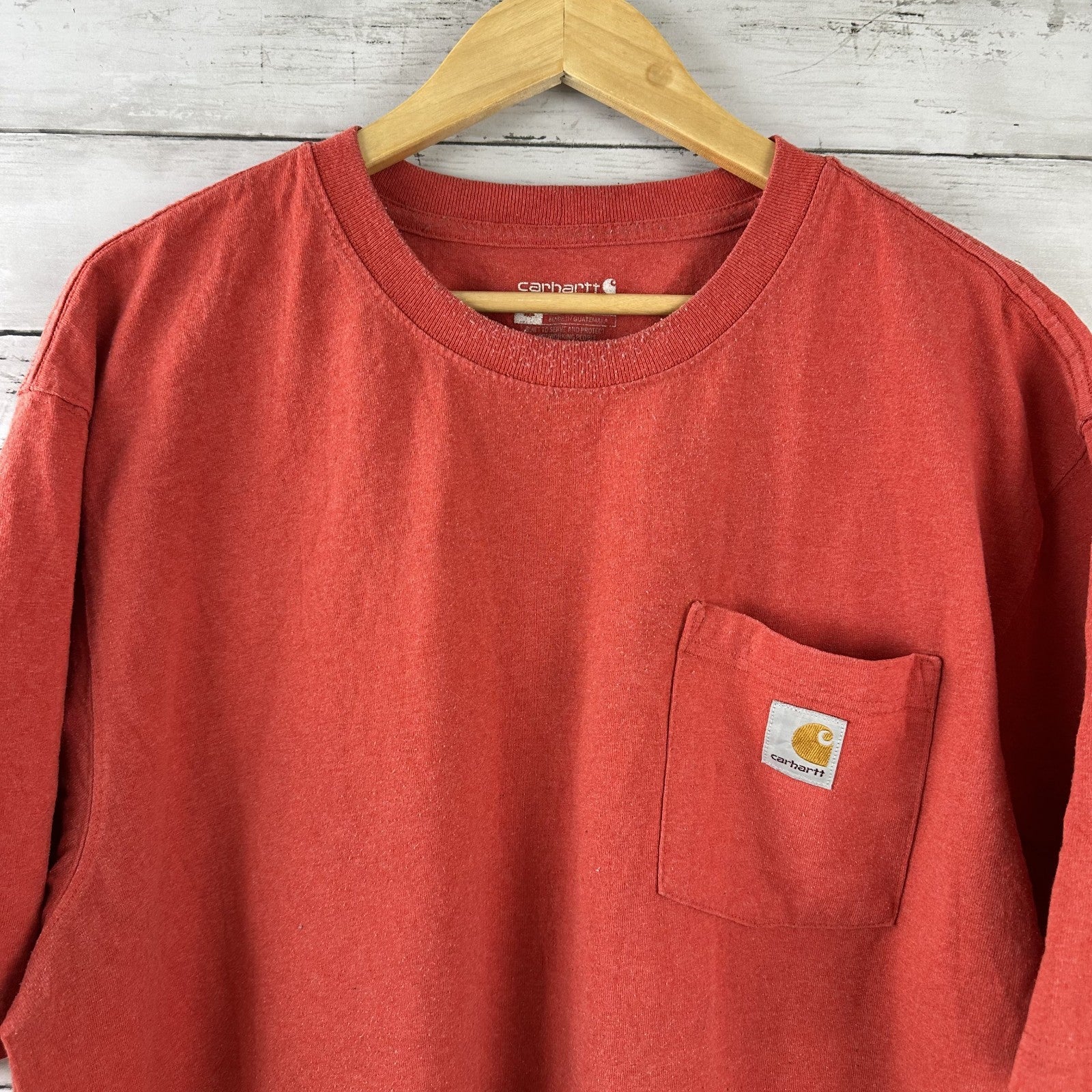 Carhartt Men's XL Loose Fit Short Sleeve Logo T Shirt Redish K87 Pocket T