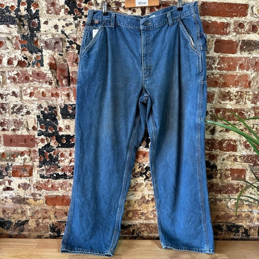 Carhartt Carpenter Jeans FRB13-DNM Mens 40x32 FR Flame Resistant Denim Loose