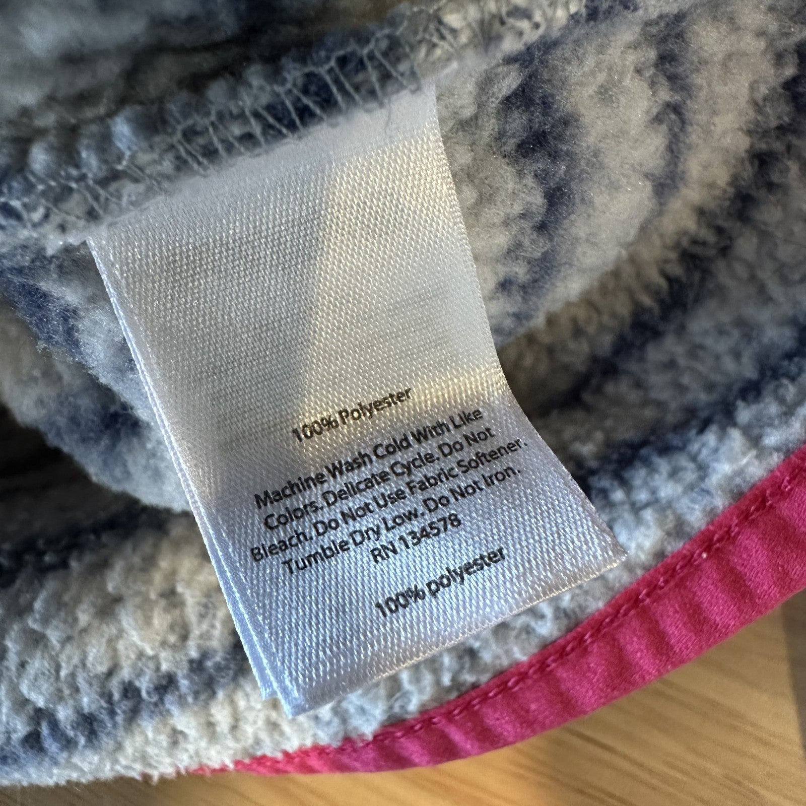 Vineyard Vines Sweater Women's Small Gray Blue Pink Stripe 1/4 Zip Pullover