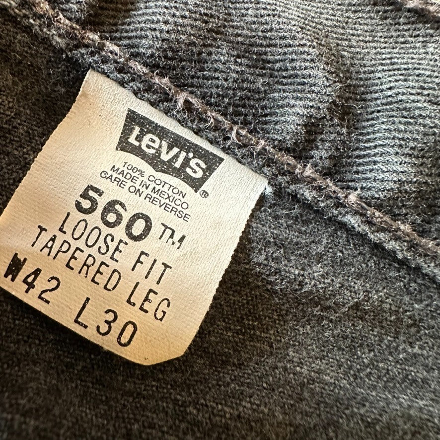 VTG Levis 560 Loose Fit Tapered Leg 40x29.5 Black Red Tab Jeans Levi's Levi