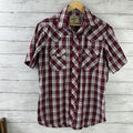 Wrangler Shirt Mens Medium Short Sleeve Button Up Pocket Rockabilly Western Snap