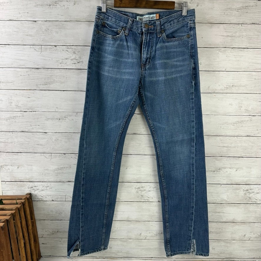 Aeropostale Jeans Men's Size 30x32 Bowery Slim Straight Distressed Blue Denim