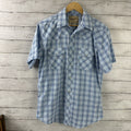 Wrangler Shirt Mens Medium Short Sleeve Button Up Pocket Rockabilly Western Snap