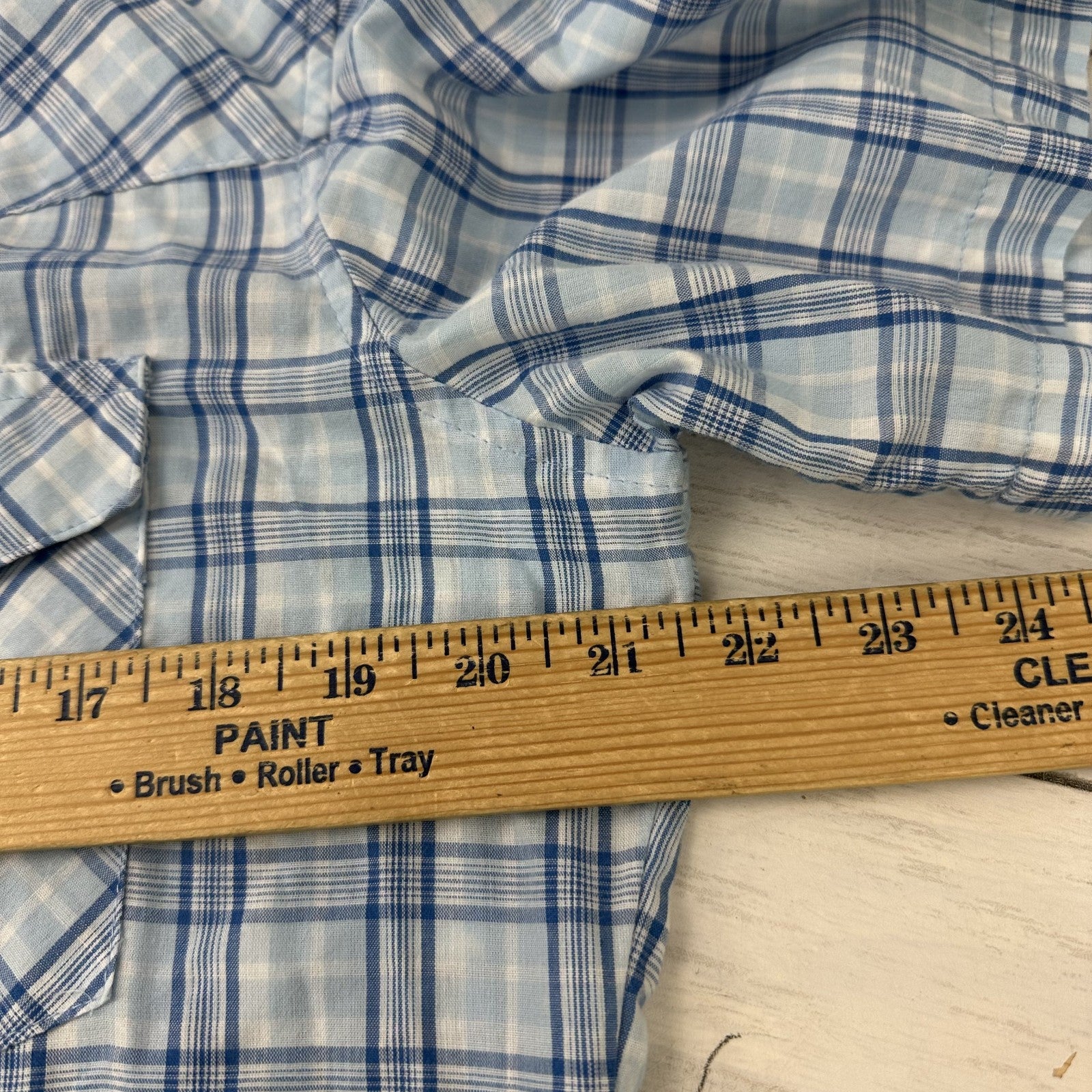 Wrangler Shirt Mens Medium Short Sleeve Button Up Pocket Rockabilly Western Snap