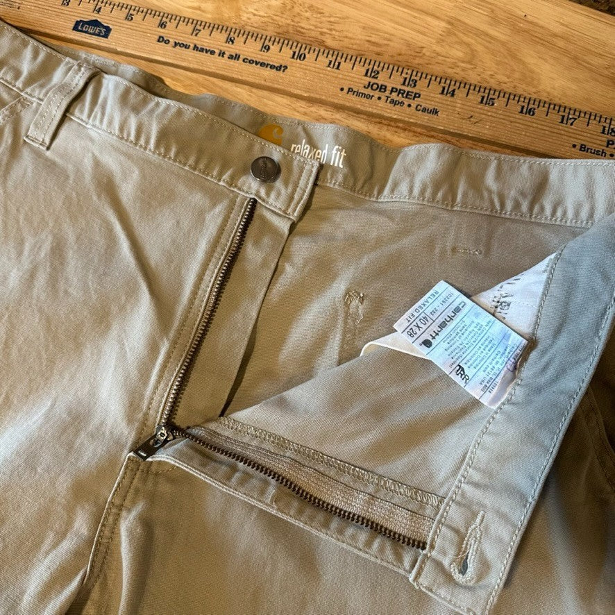 Carhartt Tan Relaxed Fit Pants Mens 40x29 rugged canvas work utility