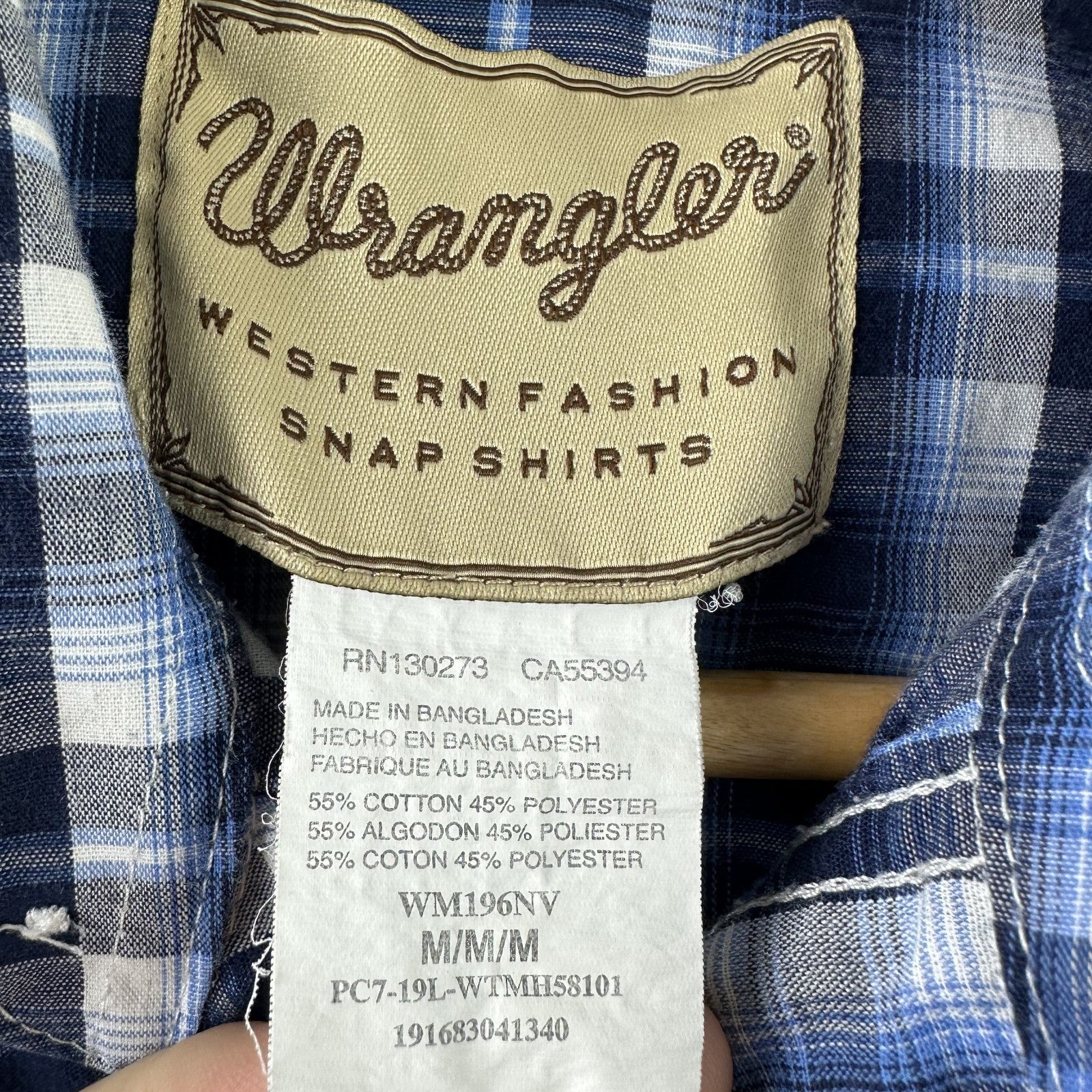 Wrangler Shirt Mens Medium Short Sleeve Button Up Pocket Rockabilly Western Snap