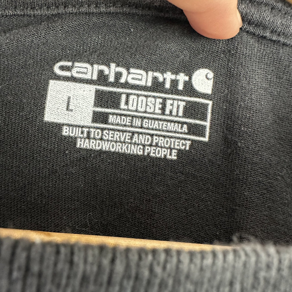 Carhartt T Shirt Mens Large Short Sleeve Workwear Pocket K87 BLK Loose Black
