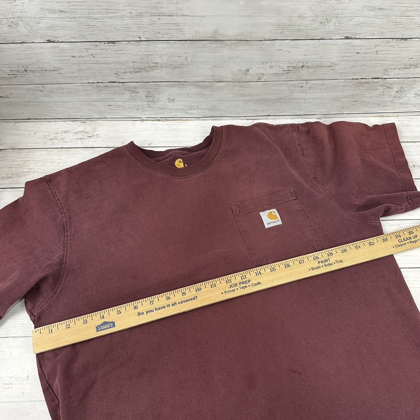 Carhartt Mens Large Short Sleeve T Shirt Original Fit pocket T K87 PRT Port