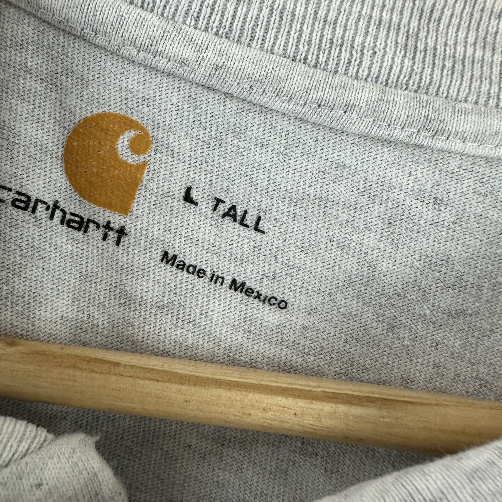 Carhartt T Shirt Men Large Tall Short Sleeve Pocket Workwear K84 ASH Henley Gray