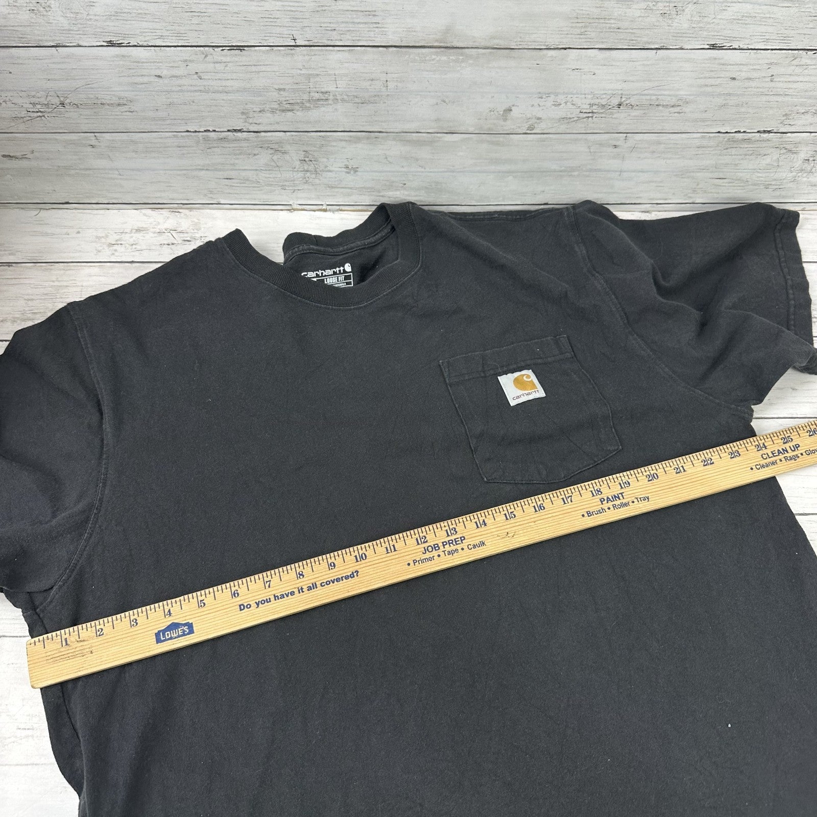Carhartt T Shirt Mens Large Short Sleeve Workwear Pocket K87 BLK Loose Black