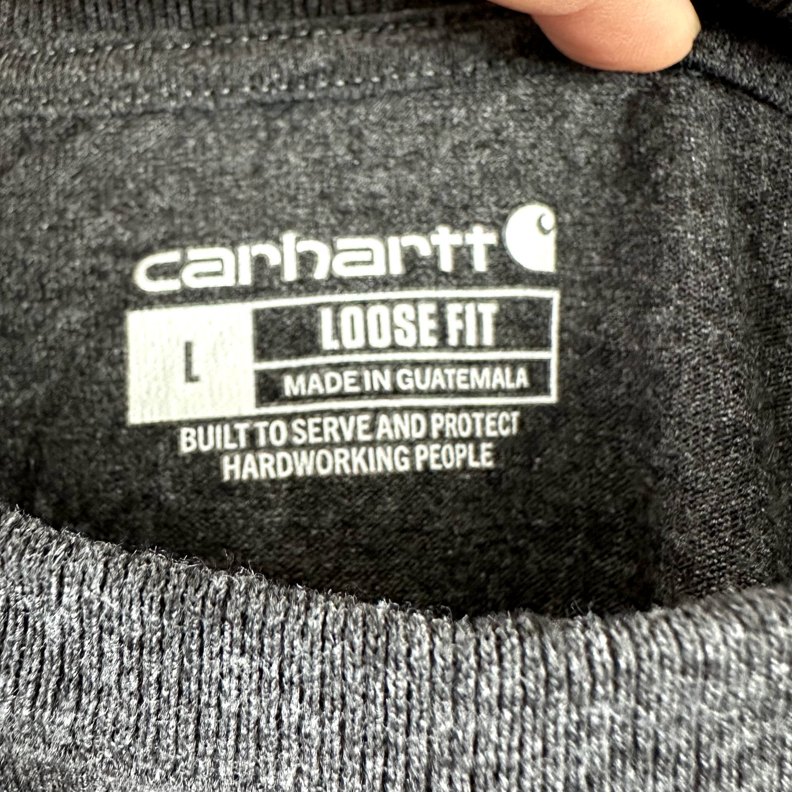 Carhartt Men's Large short Sleeve Loose Fit T Shirt Dark gray K87 Pocket T