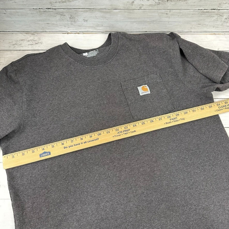 Carhartt T Shirt Mens Large Short Sleeve Workwear Pocket K87 CRH Loose Fit Gray