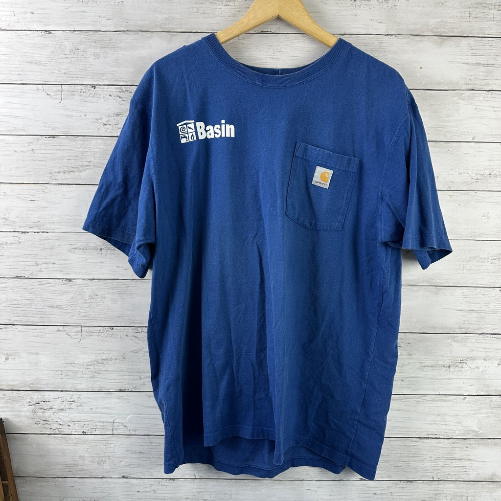 Lot of 3 Carhartt T-Shirt Mens Large Loose Fit Short Sleeve Blue pocket T K87