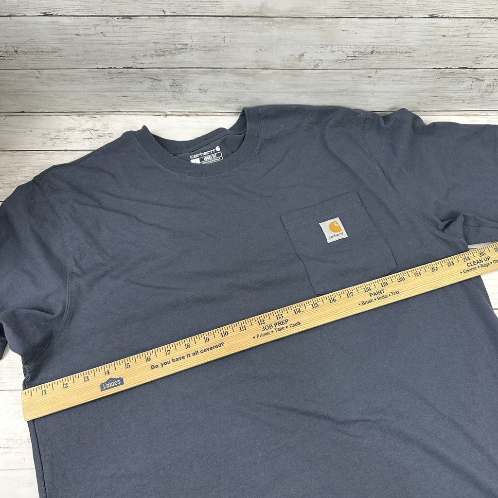 Carhartt Men's Large Loose Fit Short Sleeve Pocket T Shirt Blue K87 BLS