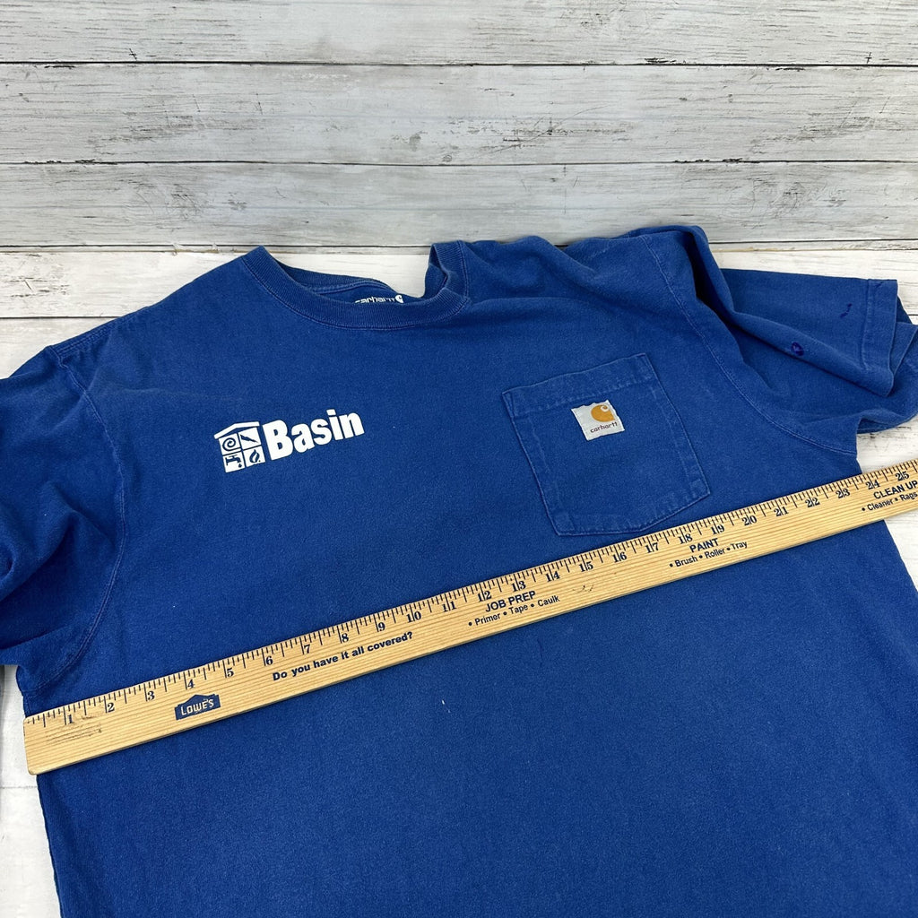 Lot of 3 Carhartt T-Shirt Mens Large Loose Fit Short Sleeve Blue pocket T K87
