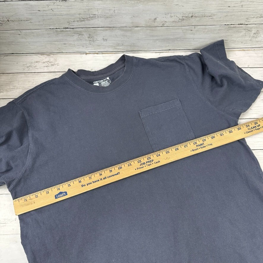 Carhartt Men's Large Short Sleeve T Shirt K87 blue pocket T Loose Fit