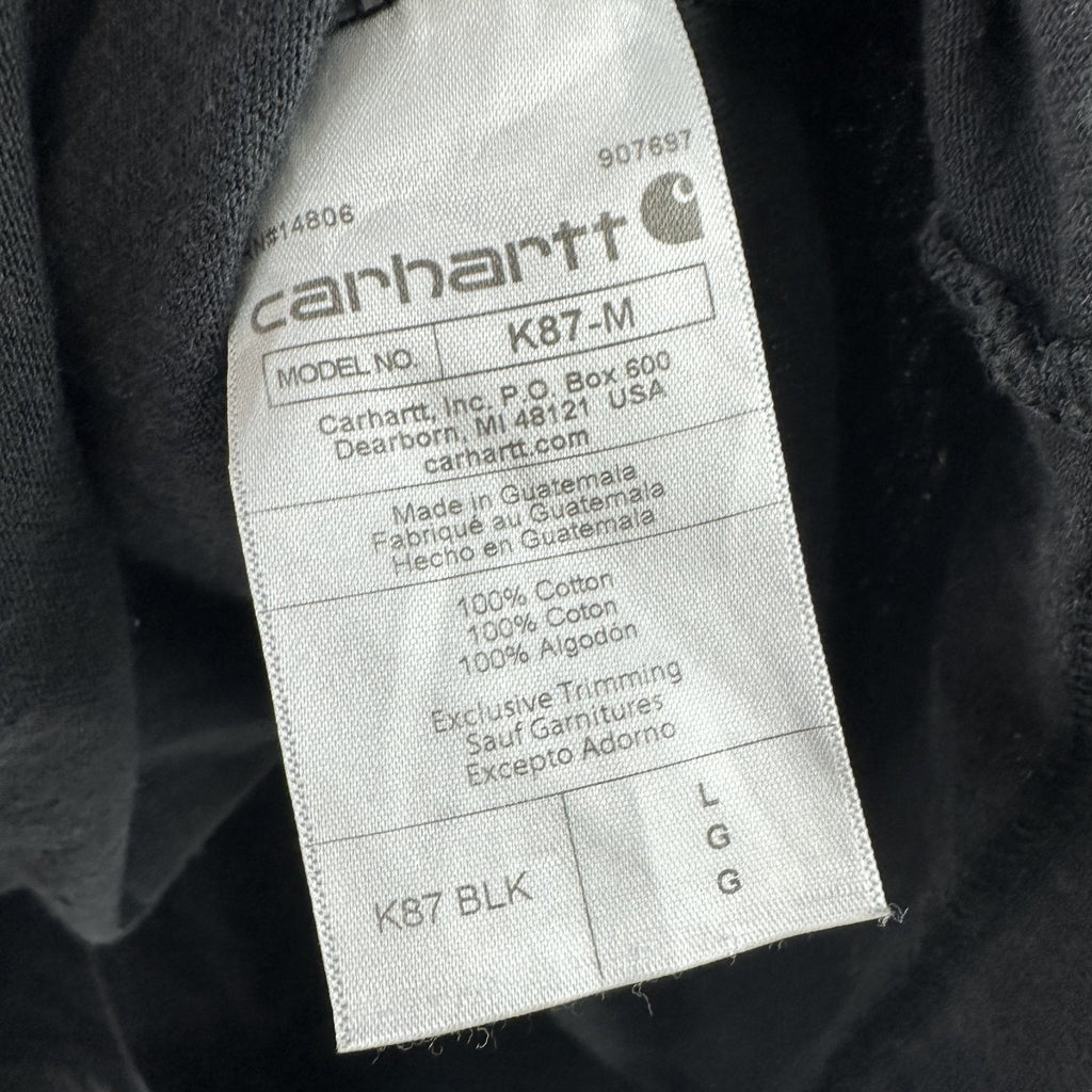 Carhartt T Shirt Mens Large Short Sleeve Workwear Pocket K87 BLK Loose Black