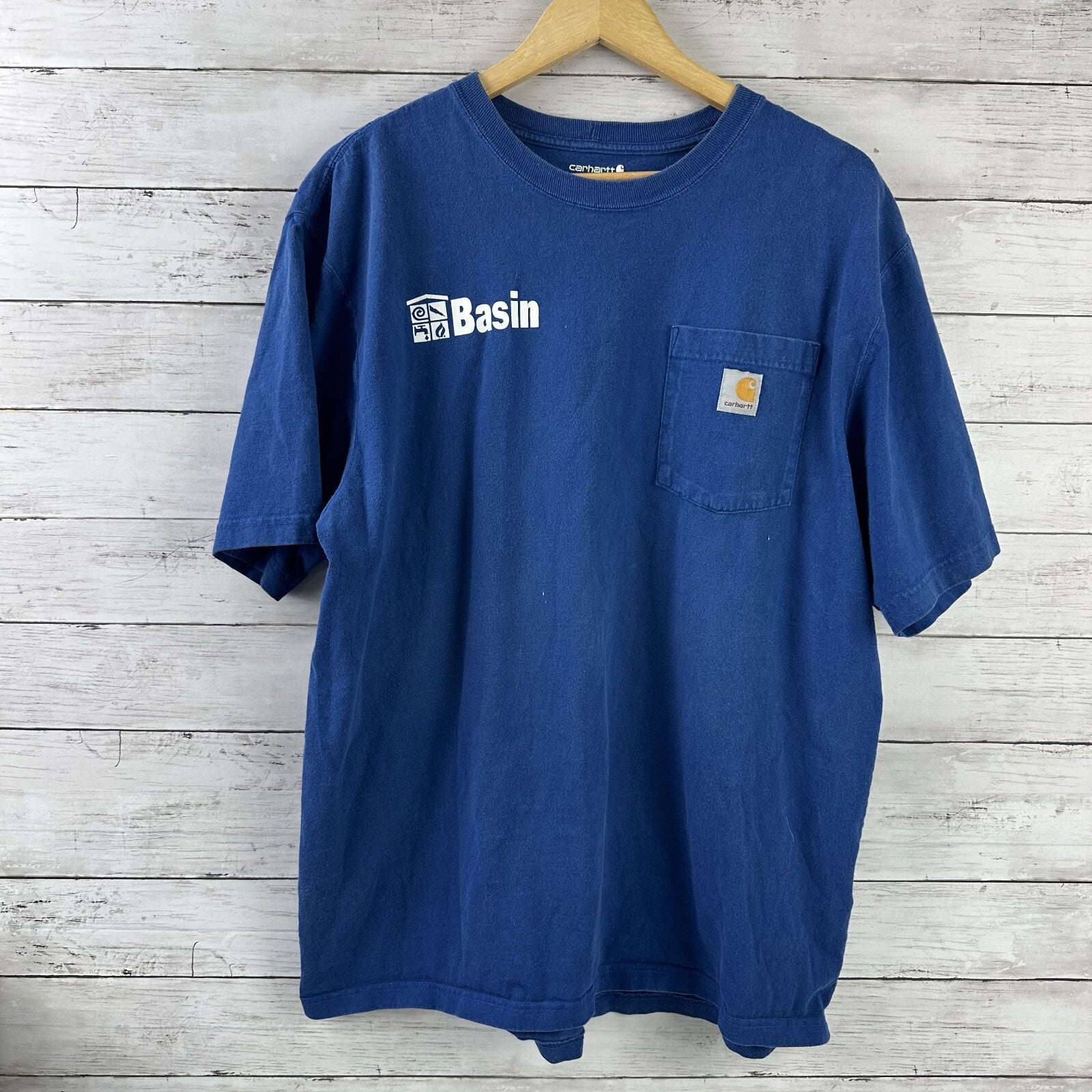Lot of 3 Carhartt T-Shirt Mens Large Loose Fit Short Sleeve Blue pocket T K87