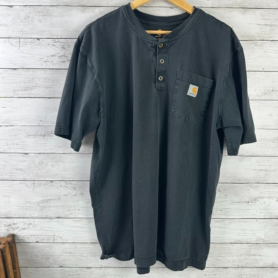 Carhartt T Shirt Mens Large Tall Short Sleeve Workwear Pocket K84 BLK Black