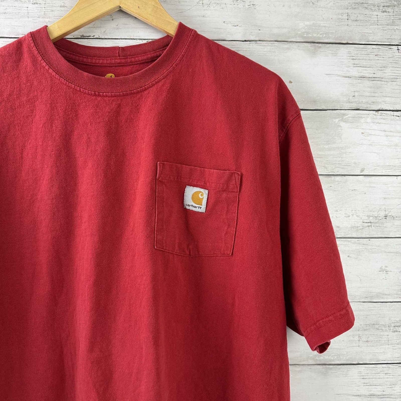 Carhartt Men's Large short Sleeve Original Fit T Shirt K87 RED Pocket T