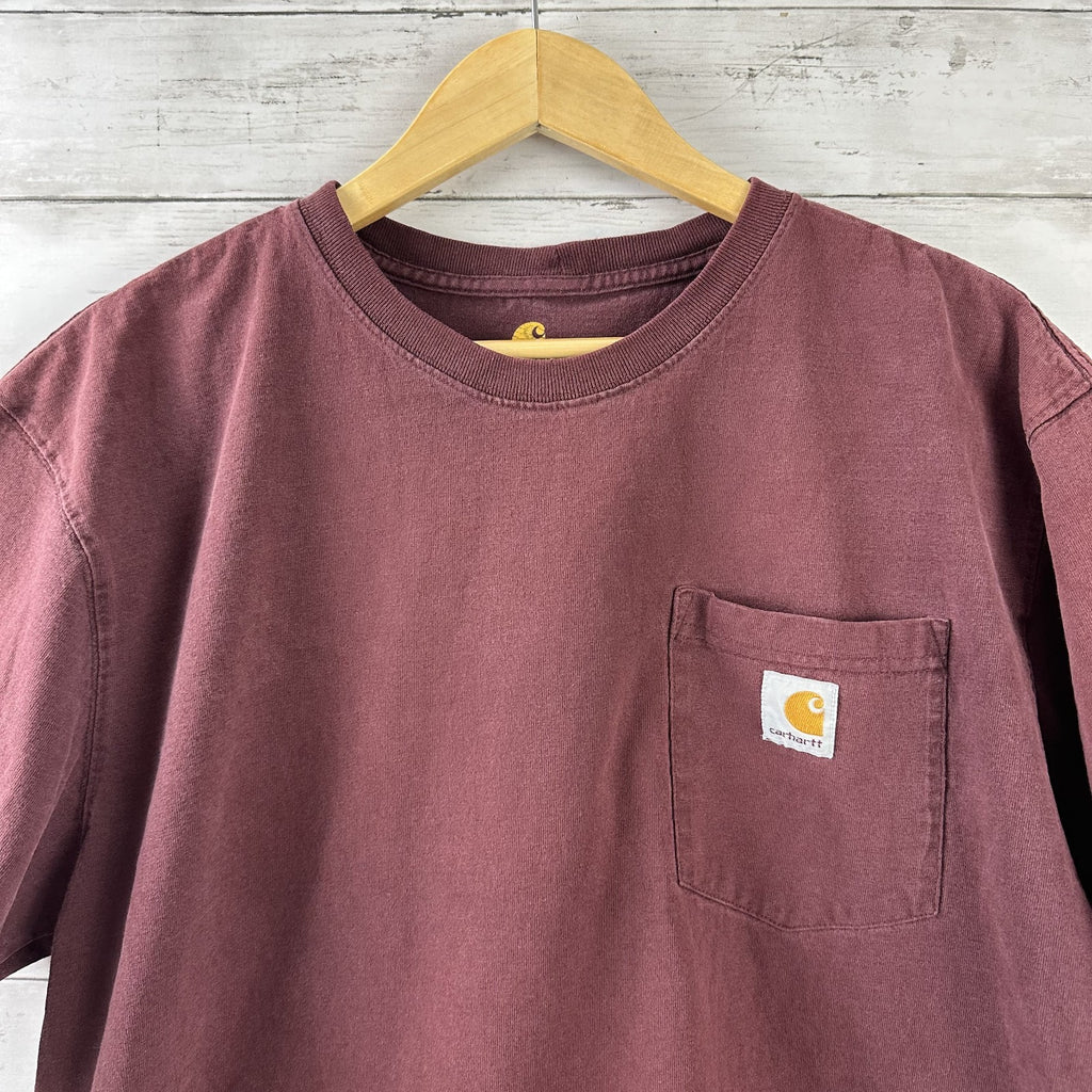 Carhartt Mens Large Short Sleeve T Shirt Original Fit pocket T K87 PRT Port