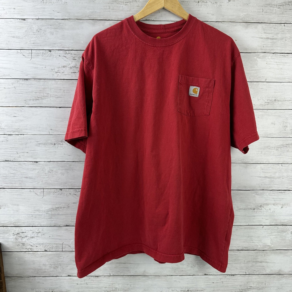 Carhartt Men's Large short Sleeve Original Fit T Shirt K87 RED Pocket T