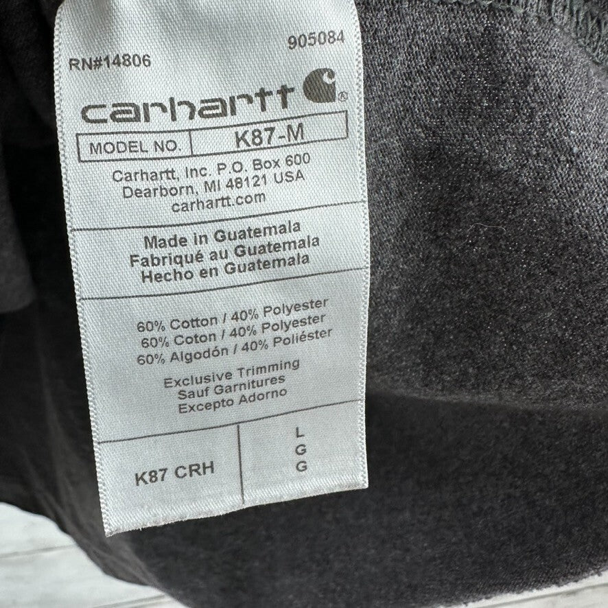 Carhartt T Shirt Mens Large Short Sleeve Workwear Pocket K87 CRH Loose Fit Gray