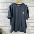 Carhartt Men's Large Loose Fit Short Sleeve Pocket T Shirt Blue K87 BLS
