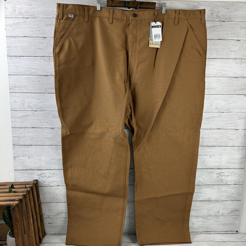 Carhartt FR Flame Resistant Work Duck Canvas Pants Mens 54x30 FRB229 Brown New