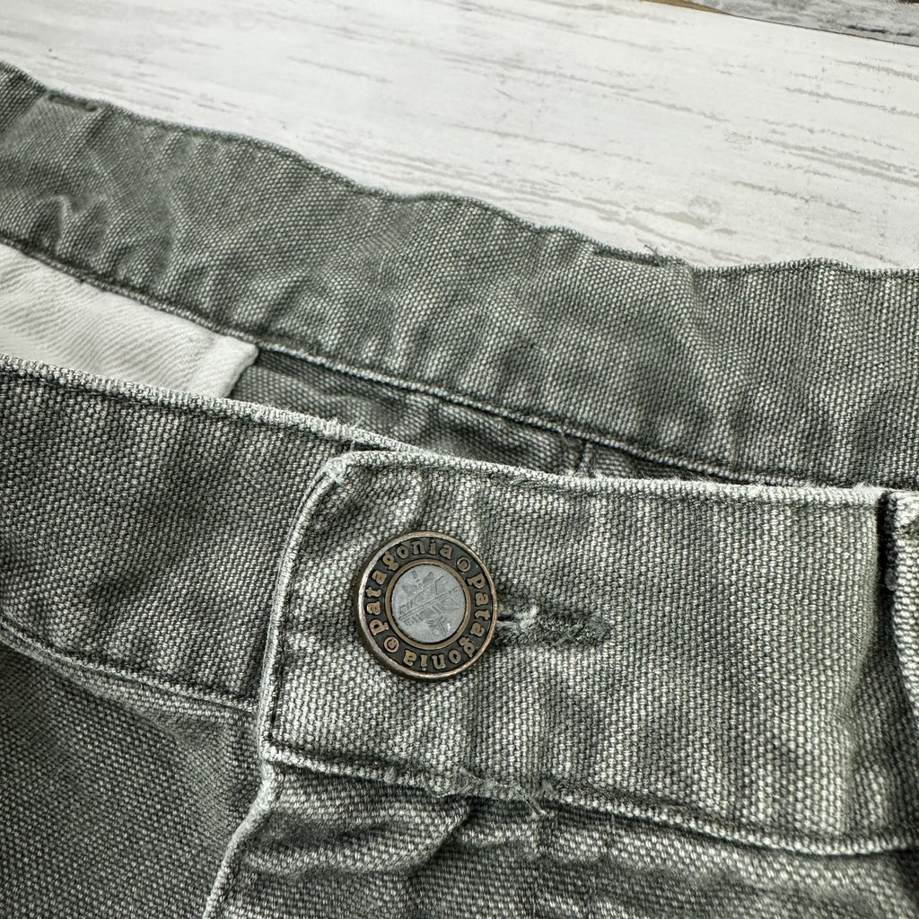 Vtg 2000 Patagonia Canvas Denim 7.5" Original Stand Up Hiking Shorts Men 34 green