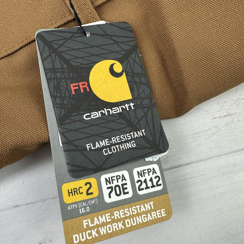 Carhartt FR Flame Resistant Work Duck Canvas Pants Mens 54x30 FRB229 Brown New