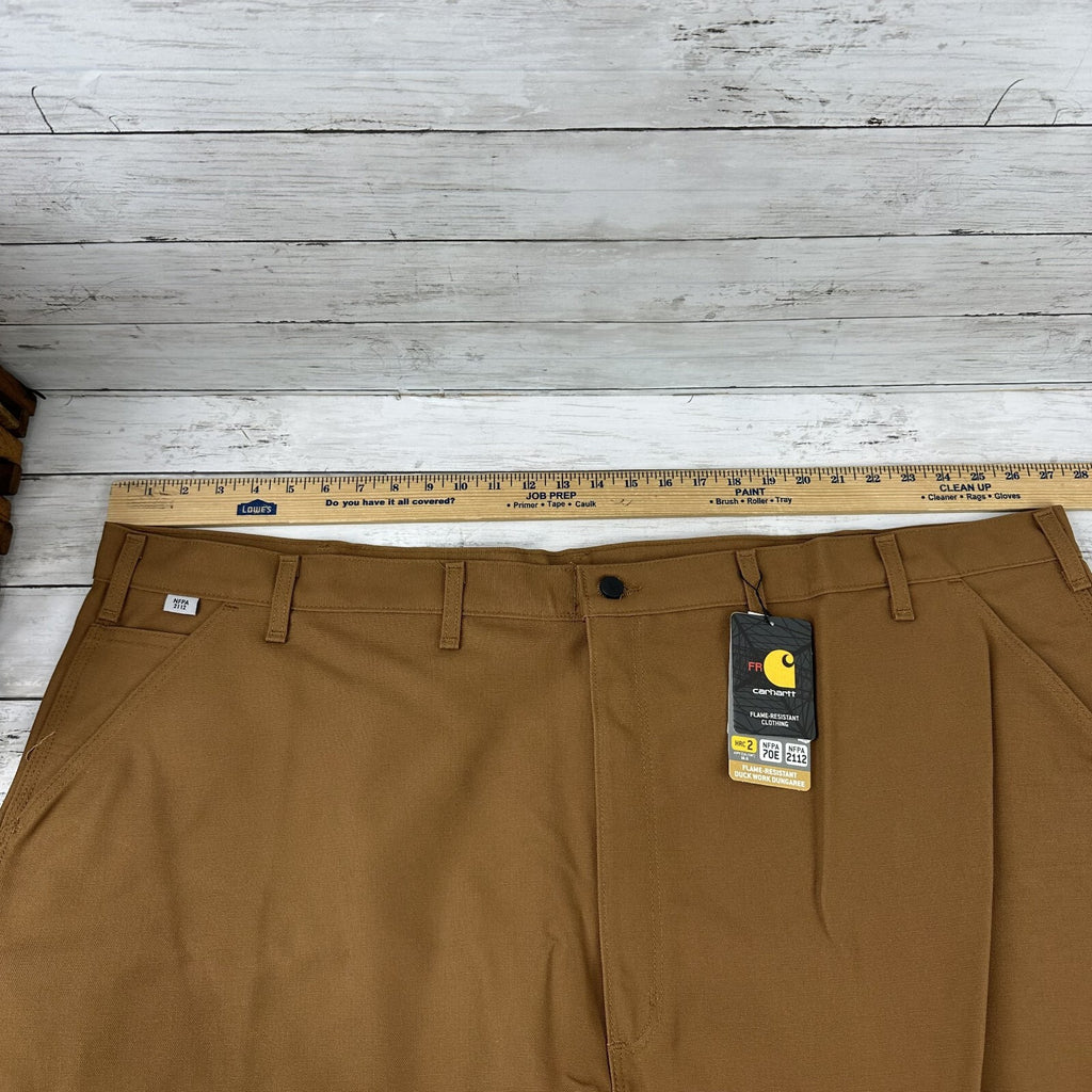 Carhartt FR Flame Resistant Work Duck Canvas Pants Mens 54x30 FRB229 Brown New