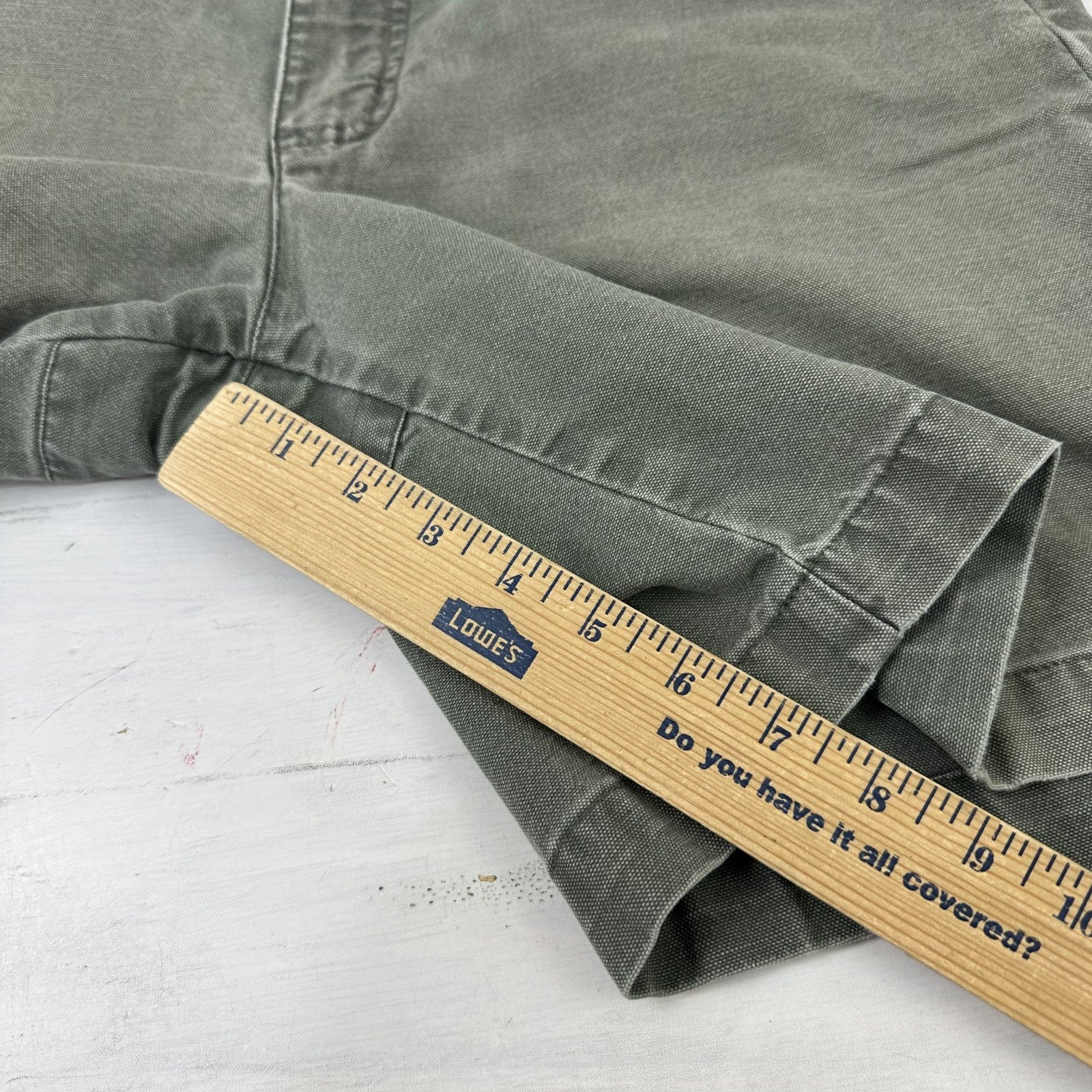 Vtg 2000 Patagonia Canvas Denim 7.5" Original Stand Up Hiking Shorts Men 34 green