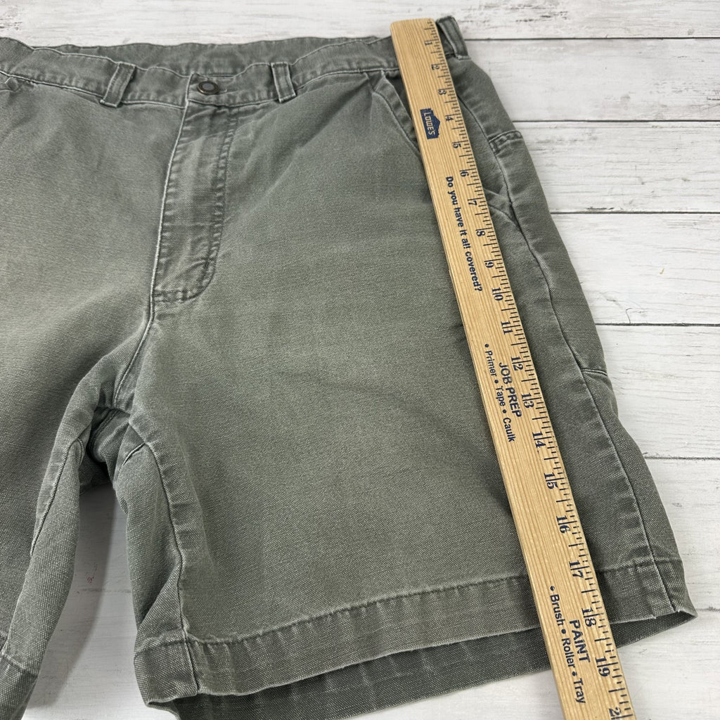 Vtg 2000 Patagonia Canvas Denim 7.5" Original Stand Up Hiking Shorts Men 34 green
