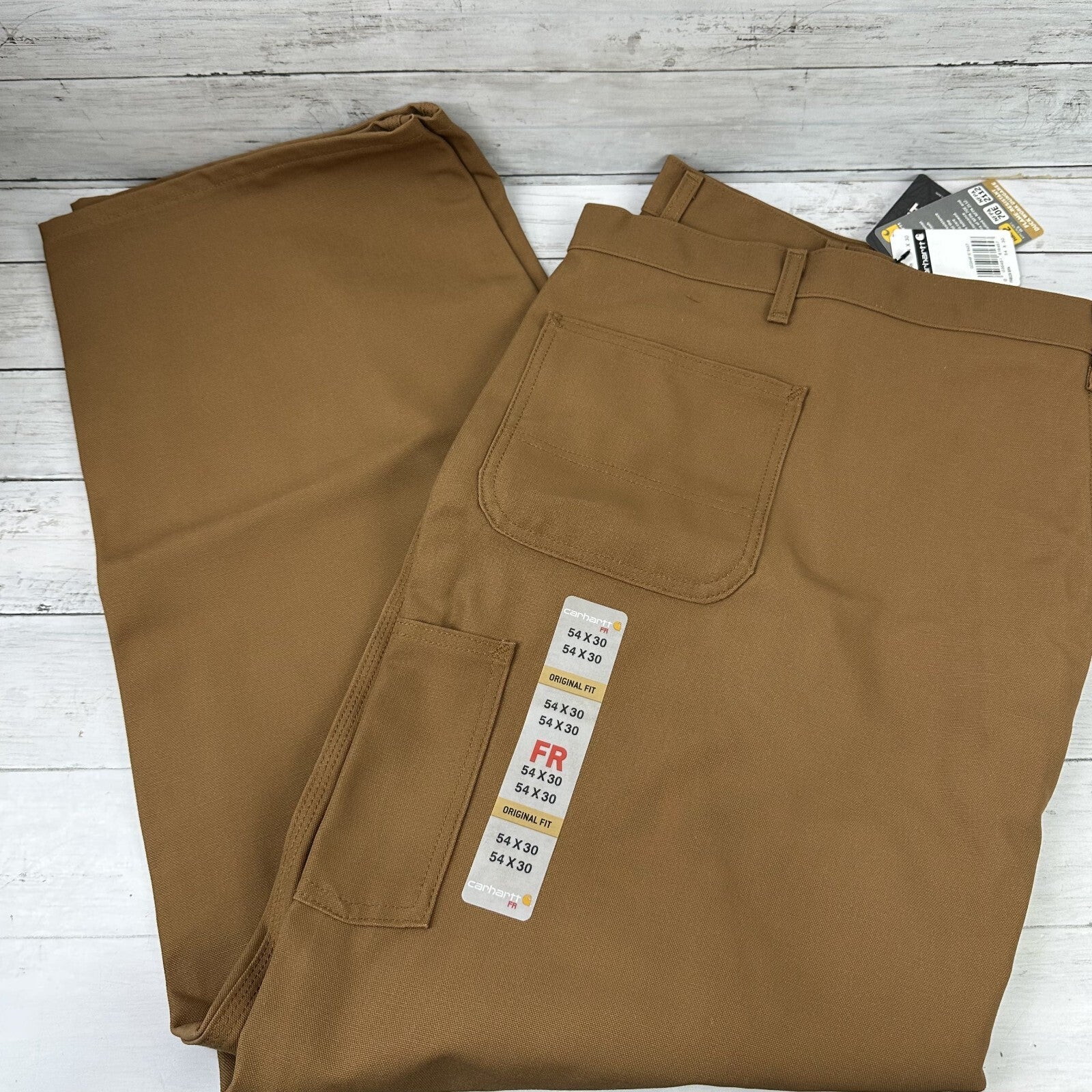 Carhartt FR Flame Resistant Work Duck Canvas Pants Mens 54x30 FRB229 Brown New