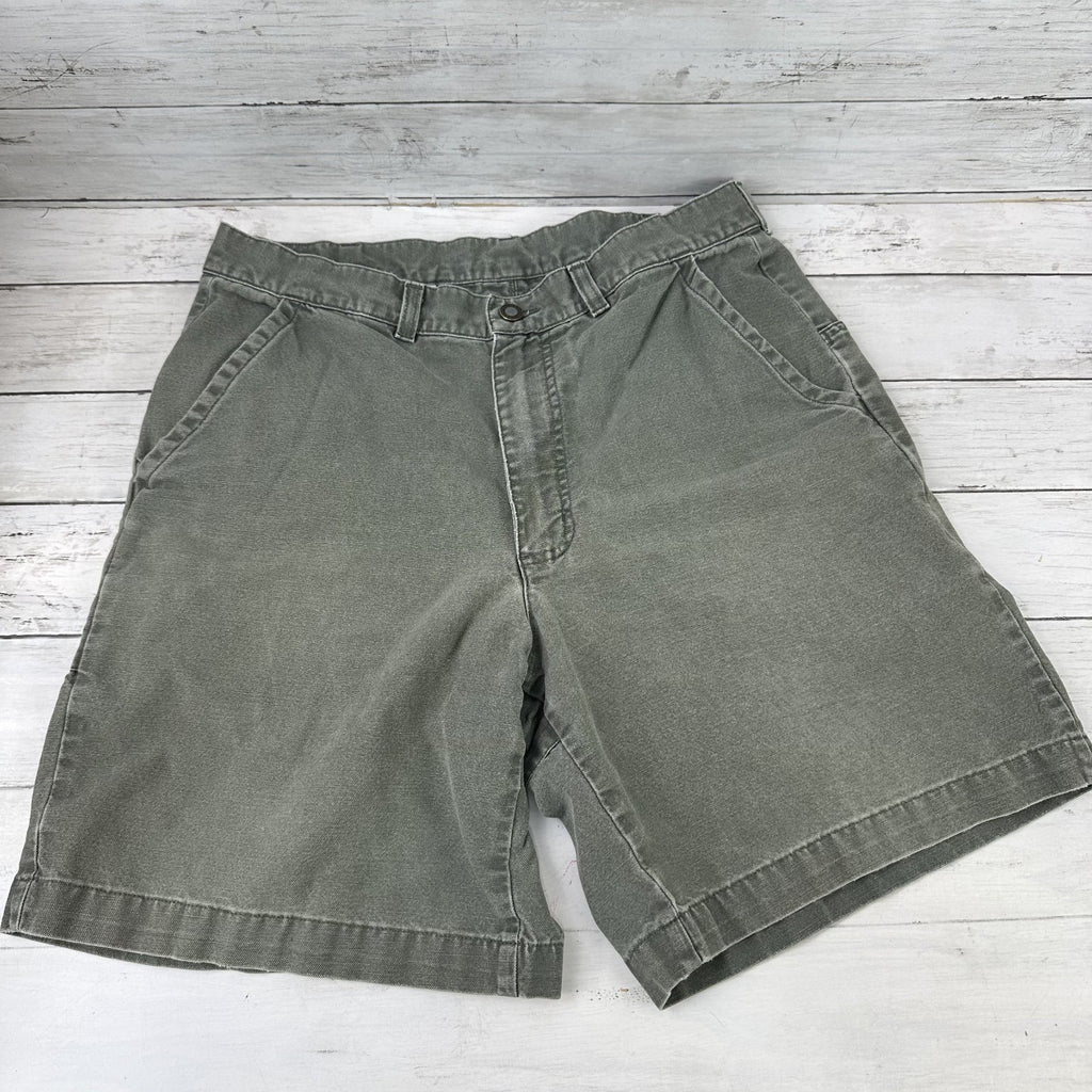 Vtg 2000 Patagonia Canvas Denim 7.5" Original Stand Up Hiking Shorts Men 34 green