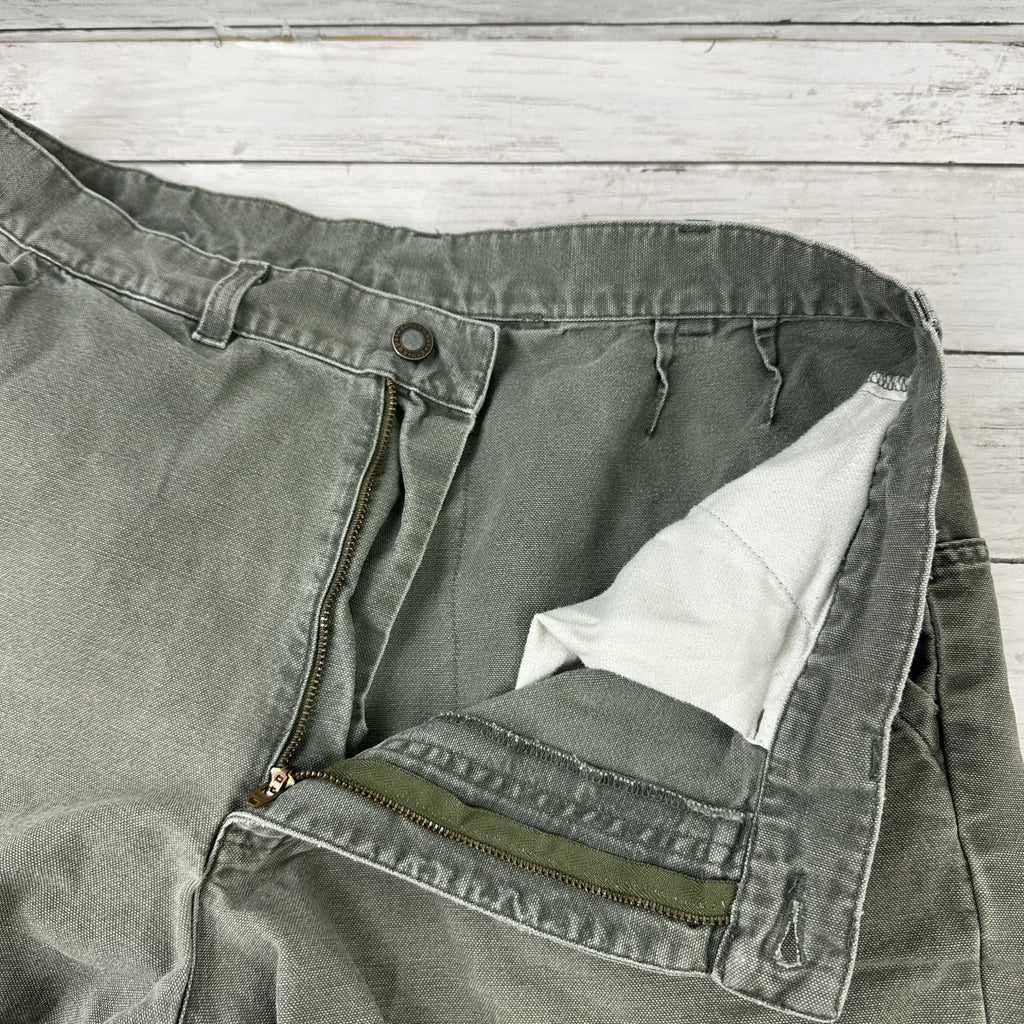 Vtg 2000 Patagonia Canvas Denim 7.5" Original Stand Up Hiking Shorts Men 34 green