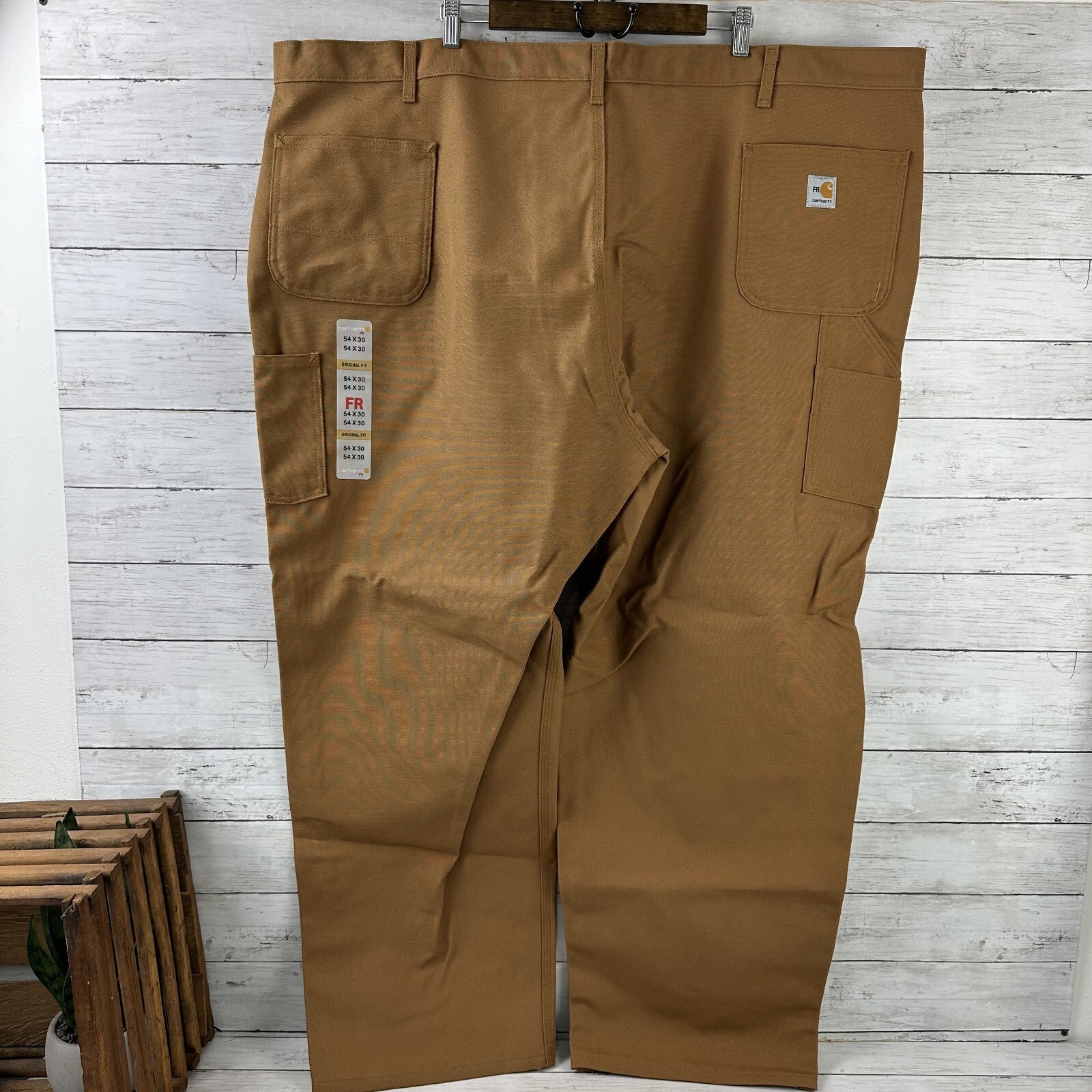 Carhartt FR Flame Resistant Work Duck Canvas Pants Mens 54x30 FRB229 Brown New