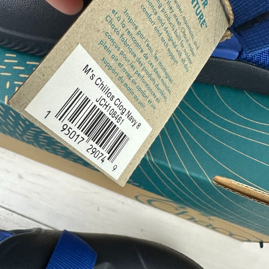 Chaco Chillos Mens Clog Shoe Size 8 Navy Blue Water Casual Garden New with Box