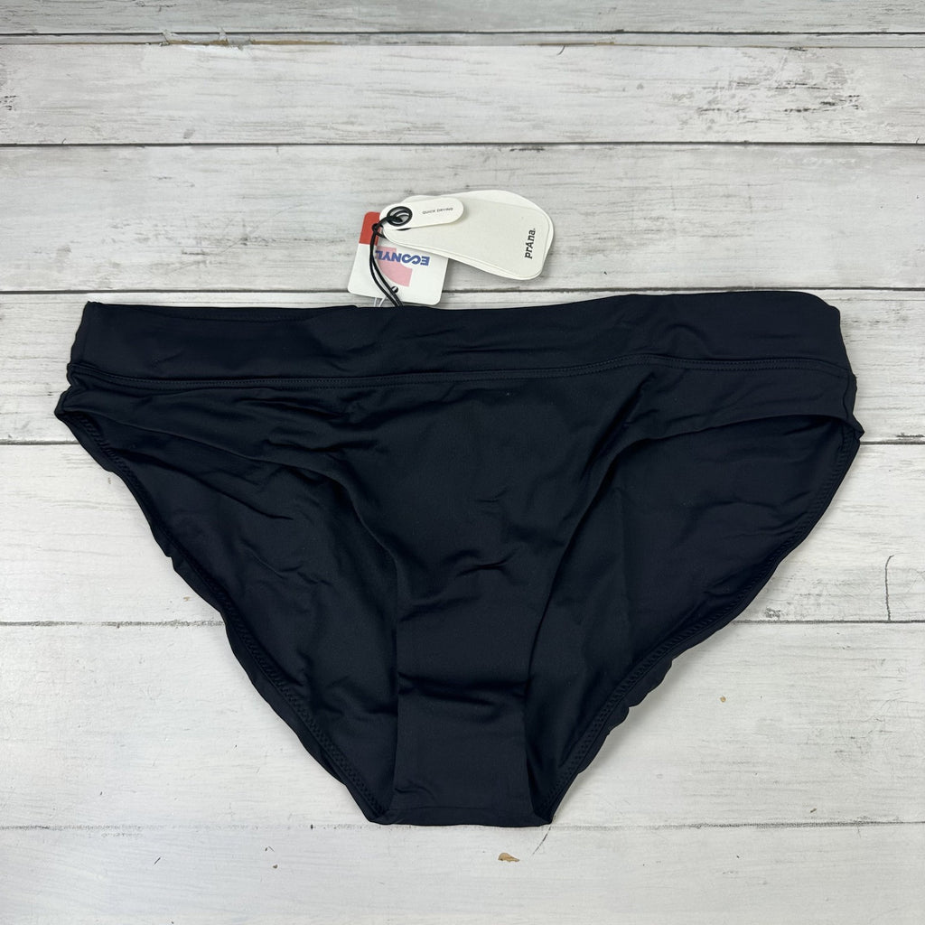 prAna Summer Wave Bikini Swim Bottom Black Size Medium Eco-Friendly NWT