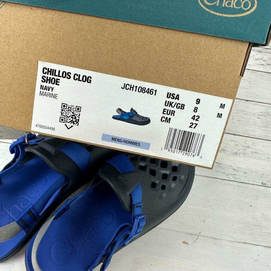 Chaco Chillos Mens Clog Shoe Size 9 Navy Blue Water Casual Garden New with Box