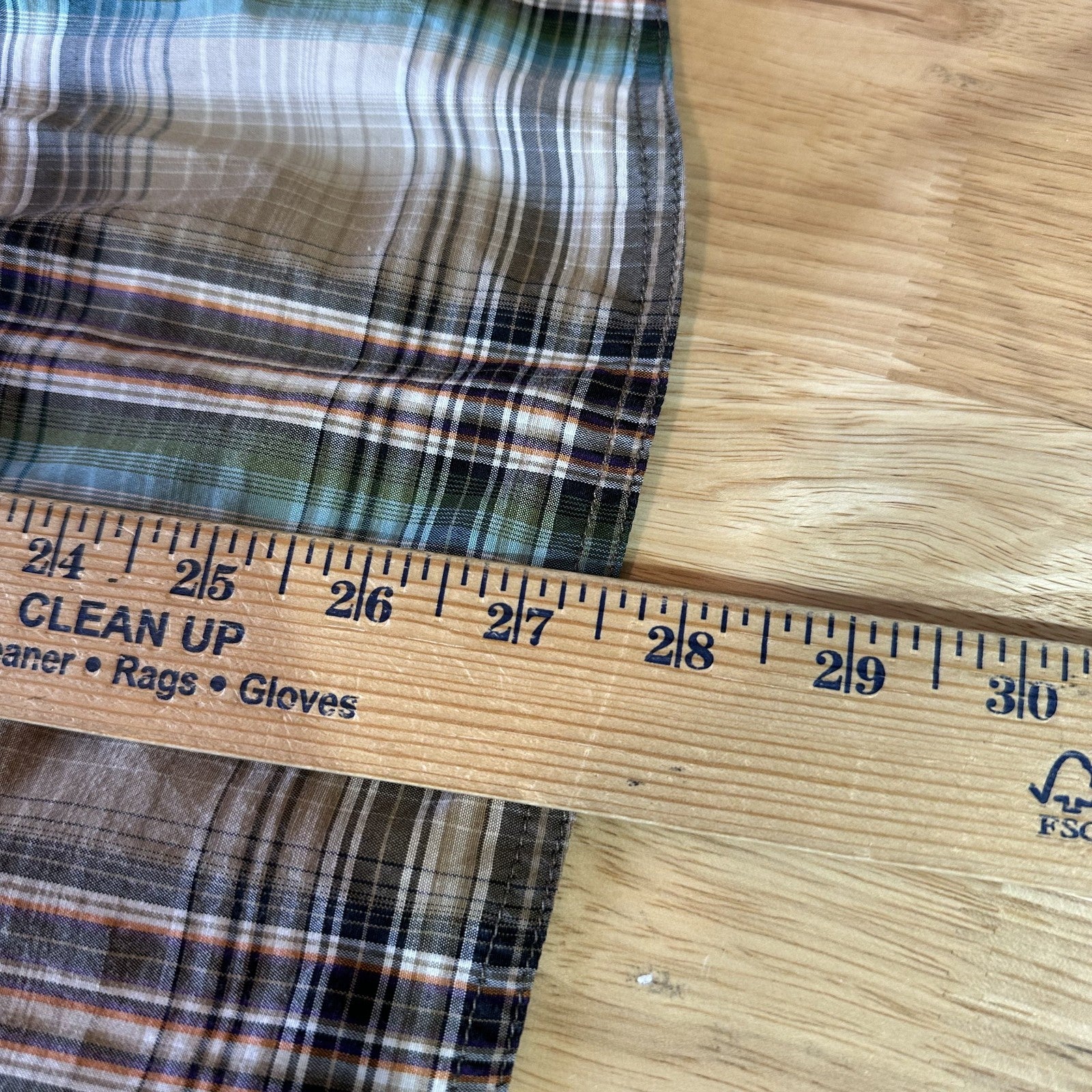 PrAna Short Sleeve Button Up Shirt Blue Mens Small Brown Plaid Western