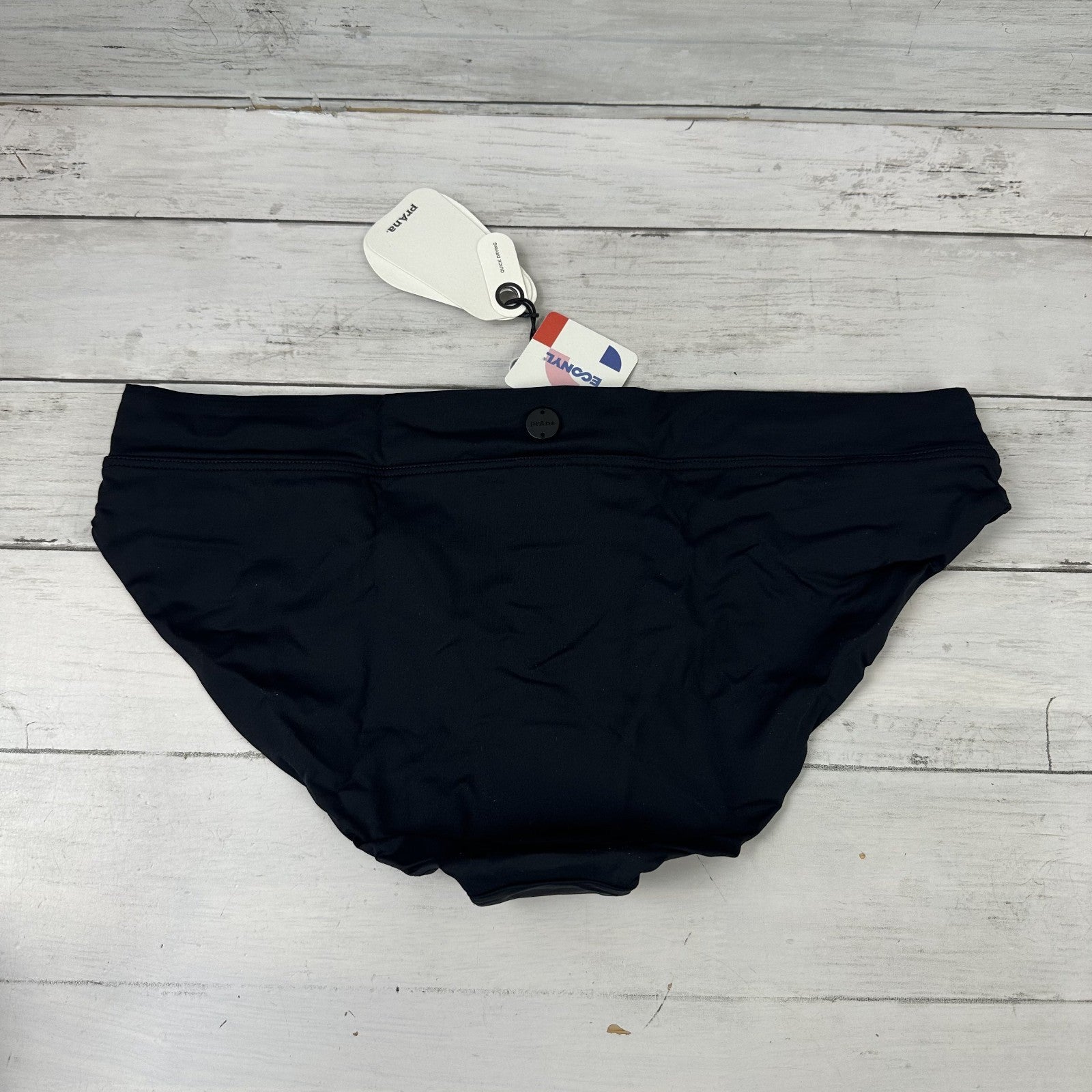 prAna Summer Wave Bikini Swim Bottom Black Size Medium Eco-Friendly NWT