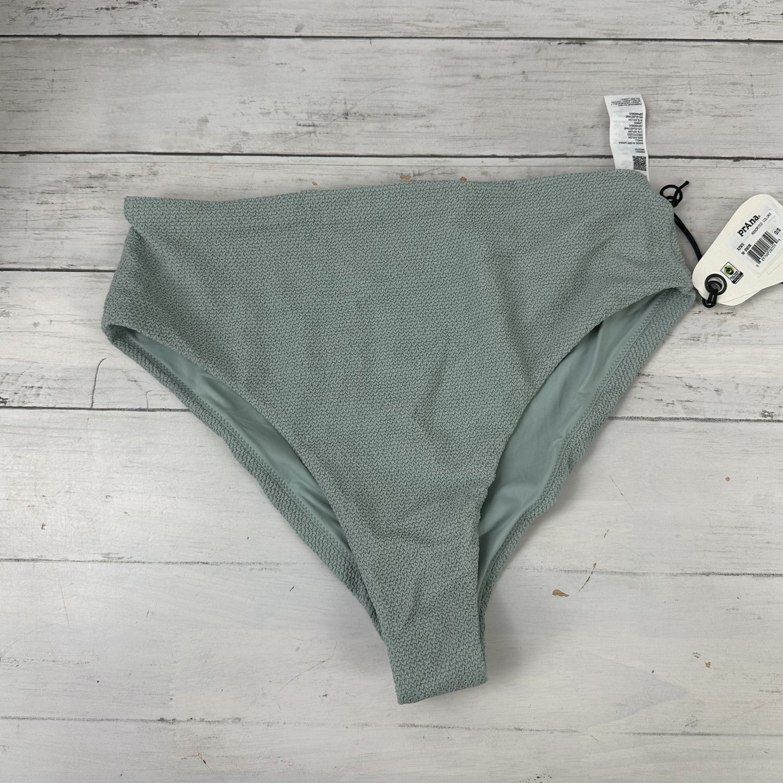 Prana Lahari High Rise Scrunch Swim Bottom Women's Medium Blue Bikini Brief NWT
