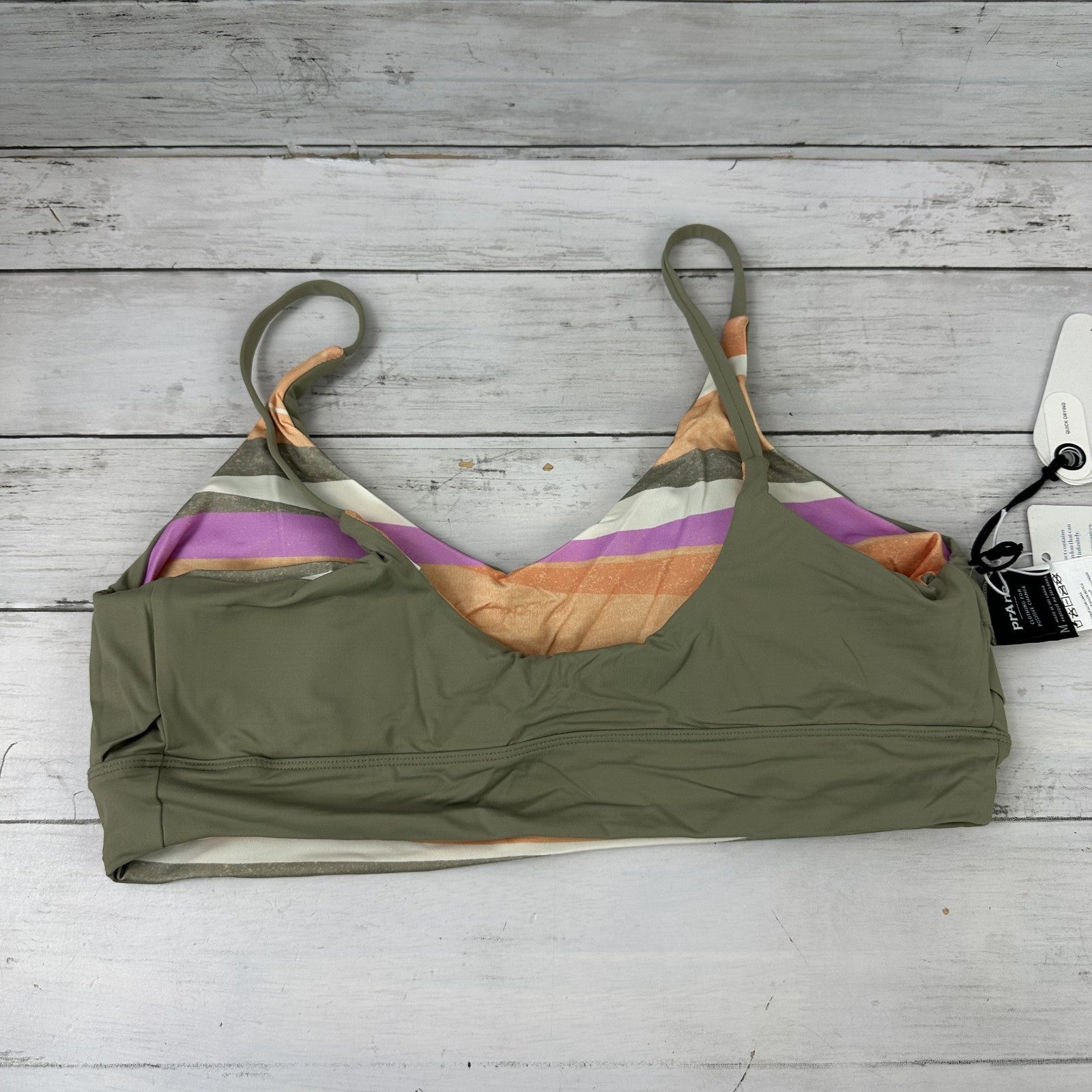 Prana Willow Falls Top Bikini Women's Medium Reversible Top Quick Dry New Waves