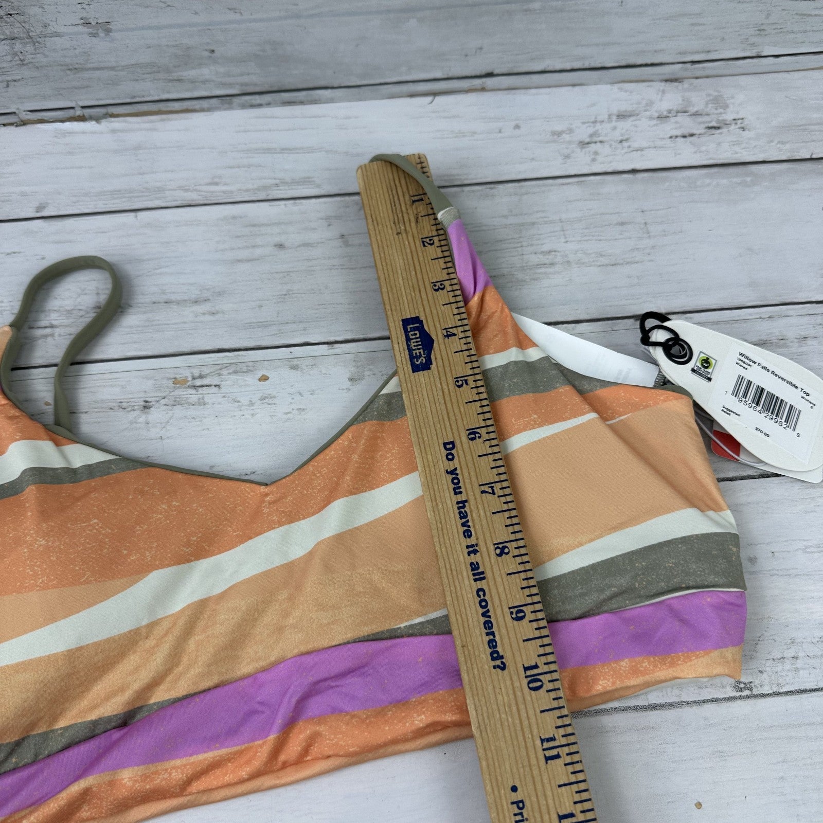 Prana Willow Falls Top Bikini Women's Small Reversible Top Quick Dry New Waves
