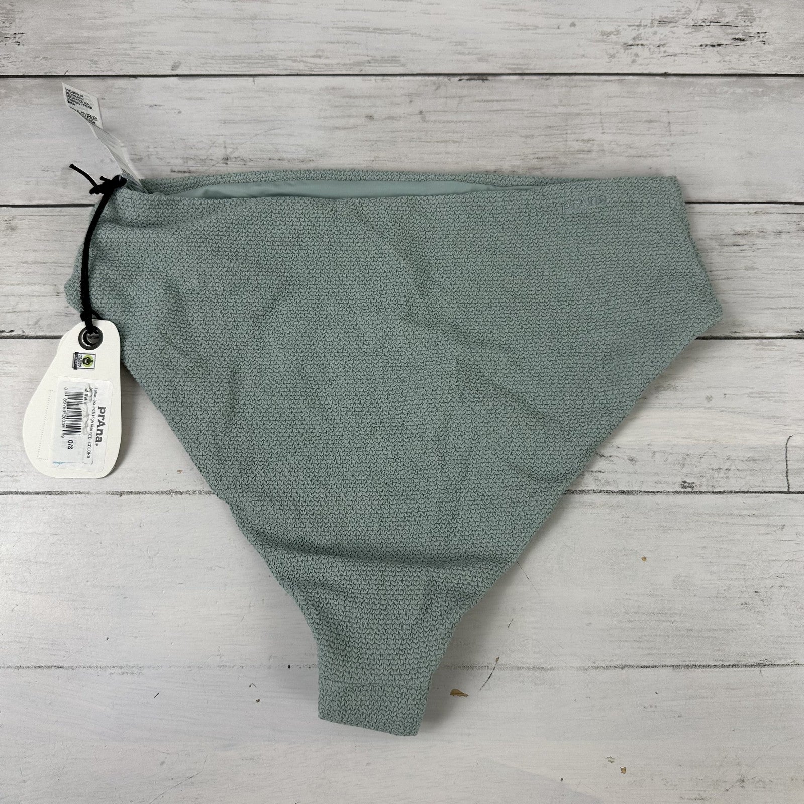 Prana Lahari High Rise Scrunch Swim Bottom Women's Medium Blue Bikini Brief NWT