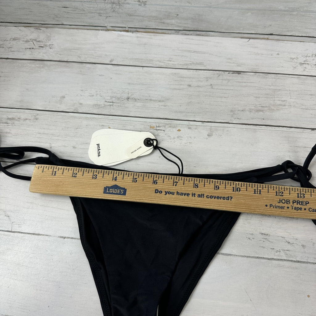 prAna Hana Highway Swim Bottom Black Side Tie Low Rise Cheeky Womens Small NWT 