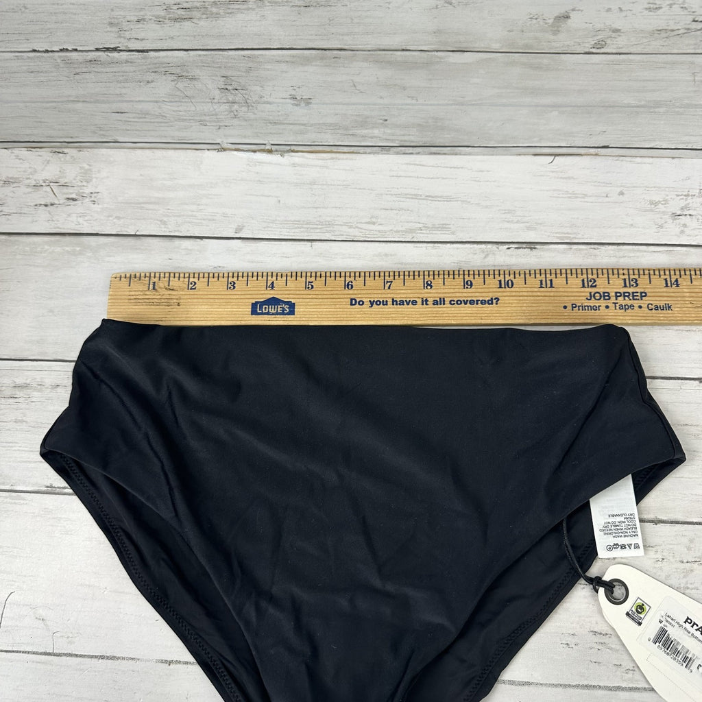 Prana Lahari Scrunch Swim Bottom Women's Medium Black Bikini Brief NWT