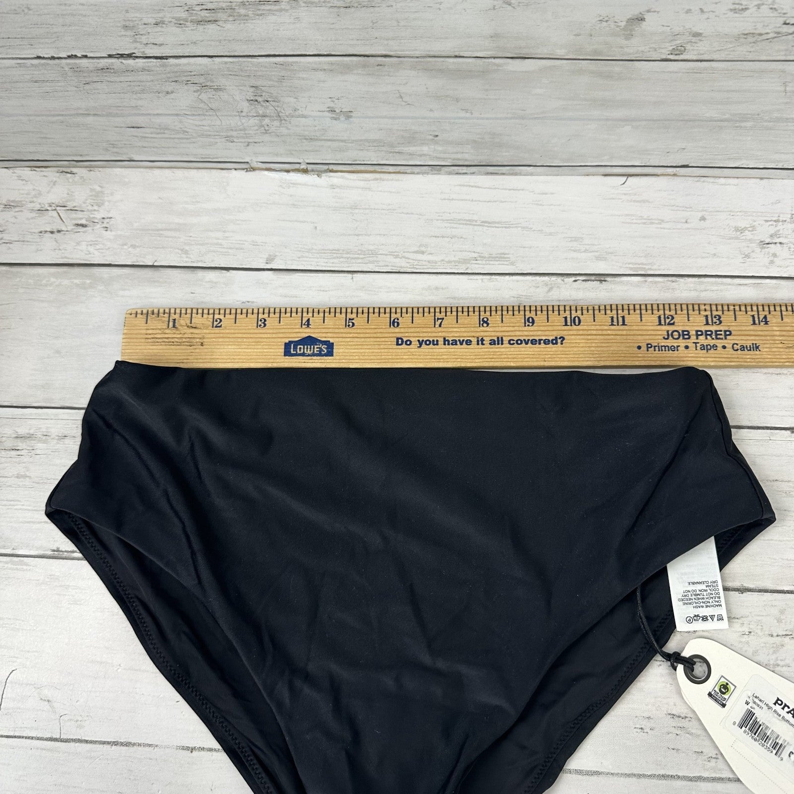Prana Lahari Scrunch Swim Bottom Women's Medium Black Bikini Brief NWT